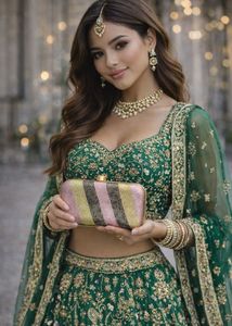 Sparkly glitter Striped Clutch for wedding
