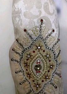 Men's Sherwani Jacket - Cream Brocade