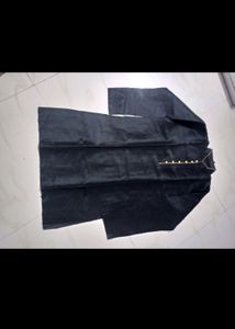 MEN'S Black Cotton Silk KURTA PAJAMA SET