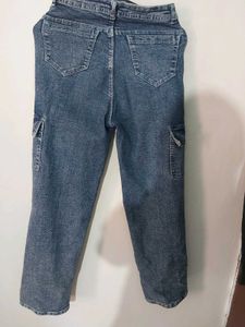 Blue Wash Cargo Jeans