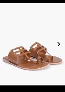 svrnaa stylish Tan Leather Sandals