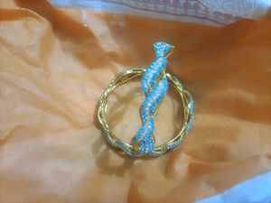 Sparkling Blue &amp; Gold kada Set