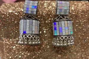 Mirror Mosaic Jhumka Earrings