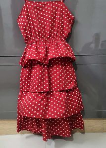 Red Polka Dot Tiered Dress
