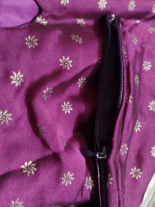 Elegant wine/ Purple Blouse with Floral Print