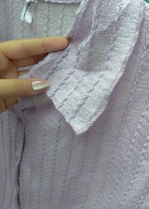 Lavender Textured Button-Up Shirt