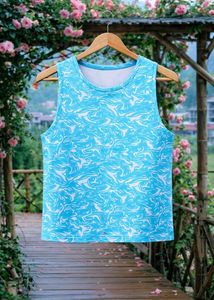 Blue &amp; White Swirl Tank Top