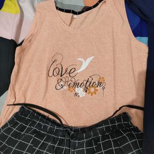 t-shirt and shorts