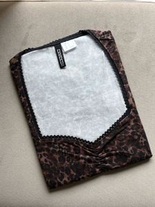 H&amp;M Leopard Print Square Neck Top