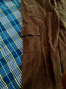 Brown Corduroy Cargo Pants