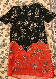 Branded Floral Print Knee-Length Dress