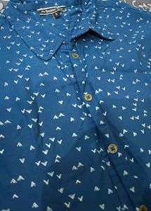 Roadster Women Navy Blue &amp; White Printed Shirt