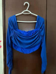 Royal Blue Ruched Corset Top