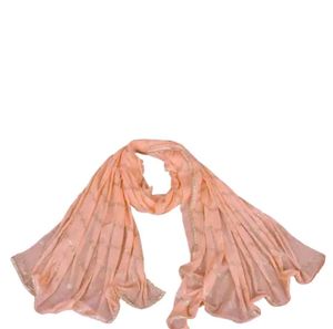 Peach Dupatta with Gold Print
