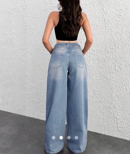 Wide Leg baggy light fade blue  Denim Jeans