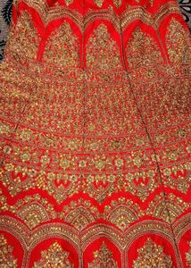 Red &amp; Gold Embroidered Lehenga Choli