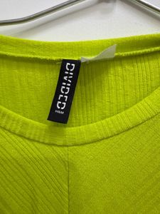 Neon Green Ribbed H&M Top