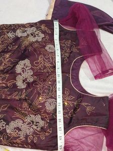 Ethnic Purple Gown Set
