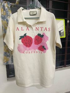 Cute Strawberry Graphic Polo Shirt