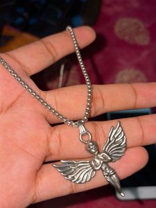 Silver Angel Pendant Necklace