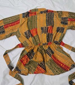 Boho Print Kimono Style Kurta Top