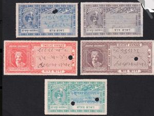 1930-40s Jodhpur State Court Fee stamps