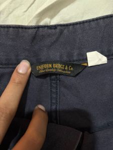 Uniform Bridges Korean Navy Blue Baker Pants