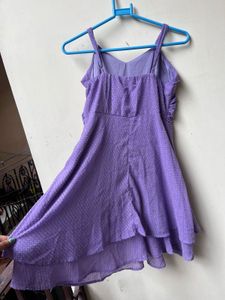 Cute Purple Ruffle one peace side zeeper