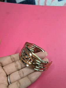 Gold Tone Textured Cuff Bracelet