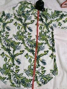 Tropical Leaf Print Men's Shirt