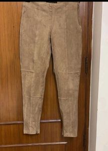 Zara Suede Ankle Zip Pants