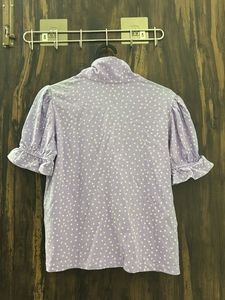 Cute Polka Dot Button-Up Shirt