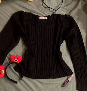 Korean Ribbed Long Sleeve Top
