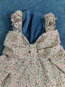 Floral Print Bow Top