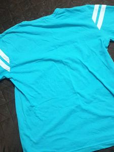 Aqua Blue Striped T-Shirt