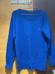 Vibrant Blue Crew Neck Sweater