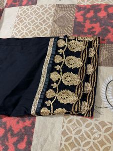 Elegant Black Kurta Set with Gold Embroidery