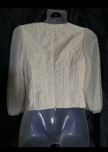 Elegant Off-White Textured Blouse