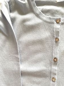 Cute Light Blue Sweater With Scalloping