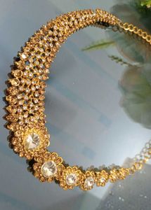 Gold AD Choker Necklace Bridal Statement Piece