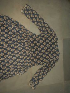 Elegant Navy Blue Printed Kurta