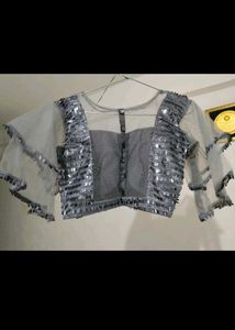 Stunning Grey Sequin Blouse