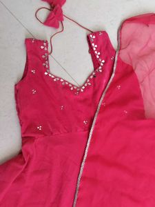 Beautiful Pink Ethnic anarkali set