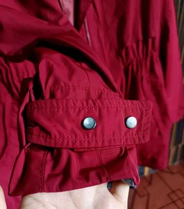 Chic Red Hooded Parka Jacket