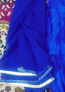 Blue Colour Dress White Sequence Work