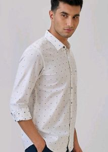 Raymond Stylish White Polka Dot Shirt high quality