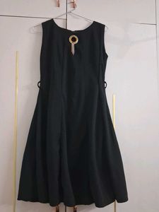 Chic Black Sleeveless Dress with Embellishment