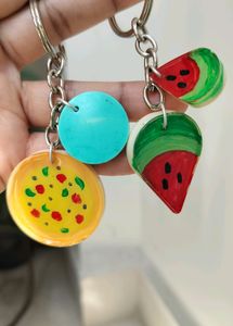 Handmade Funky Food Keychain ( SET OF 2 KECHAINS)