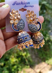 Bohemian Peacock Jhumka Earrings