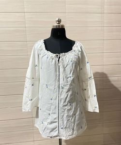 Victoria’s Secret White Embroidered Bell Sleeve To